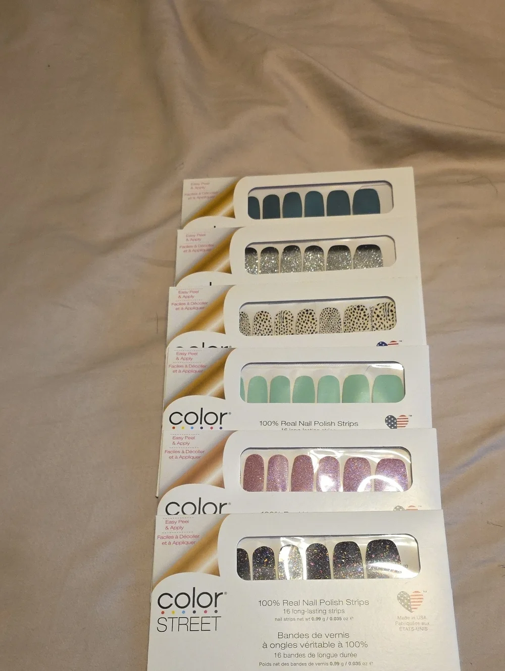 Color Street Nail Polish Strips - Mixed Teal, Silver, Mint, Pink, Glitter
